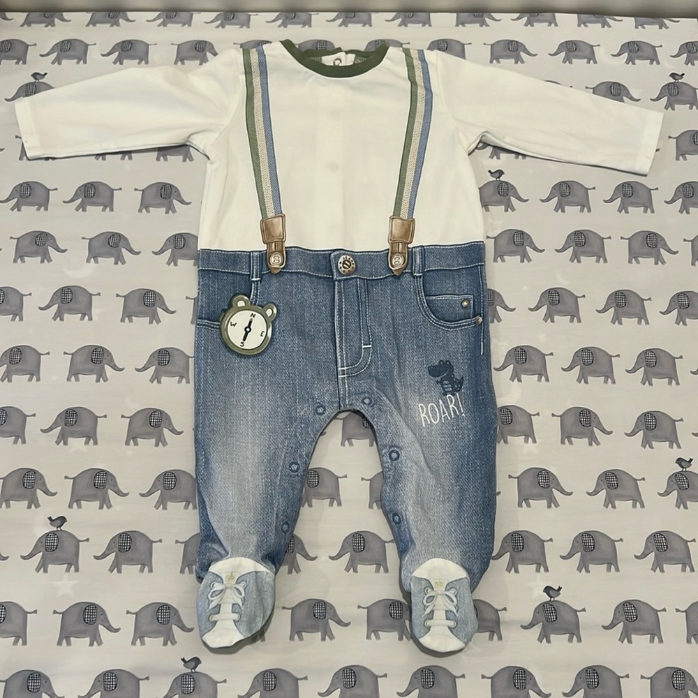 NWOT Mayoral Onesie with suspender and tennis shoe details! 🚭